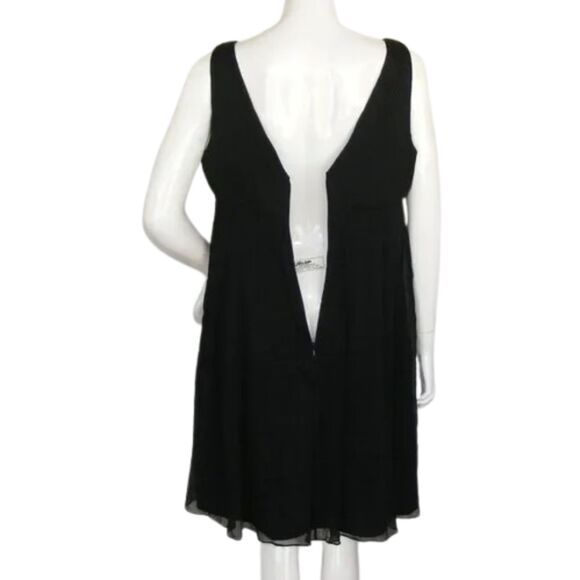 new J.CREW Silk Chiffon Dress, 12, Black, Babydoll, Cocktail/Party, V-neck - Picture 7 of 15